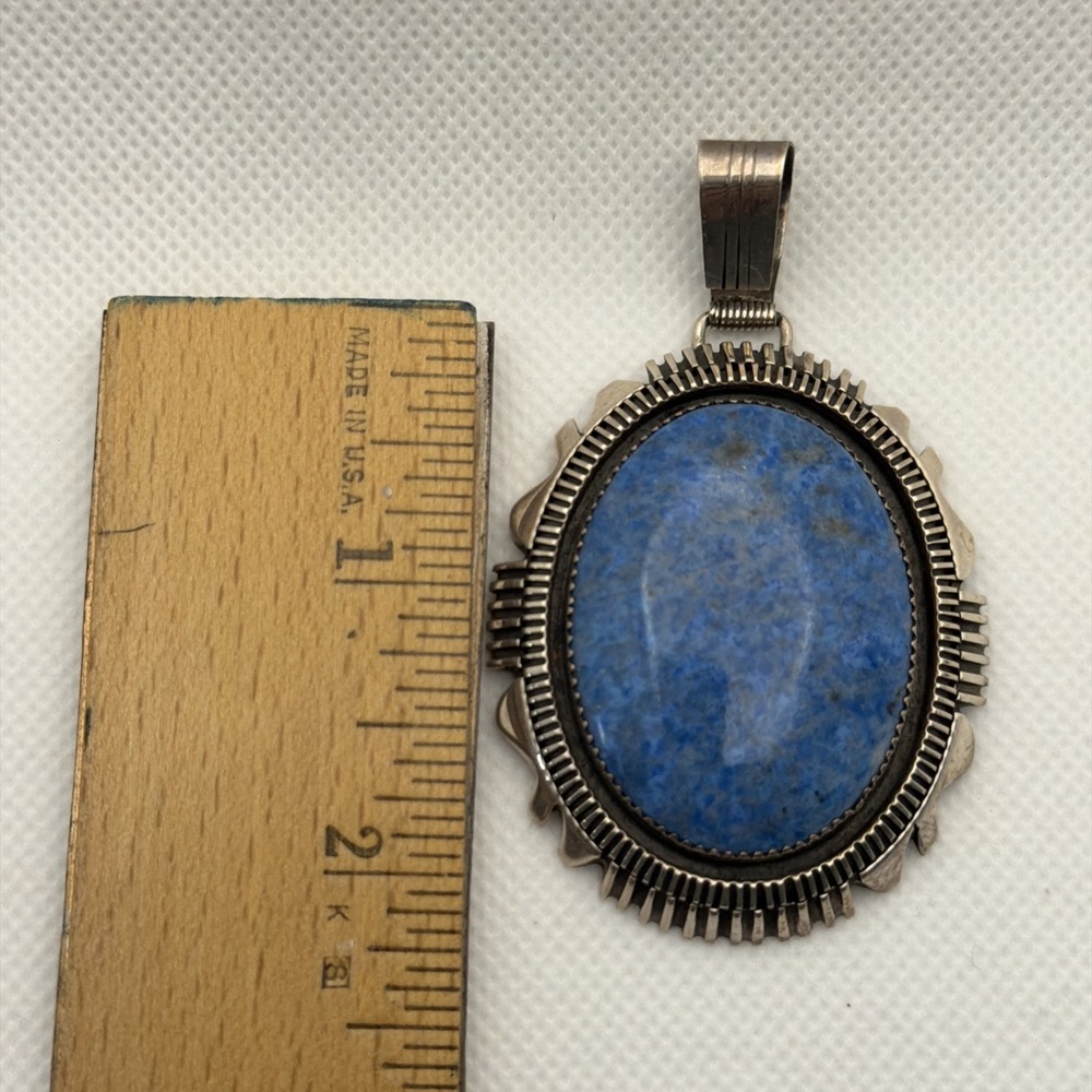 Richard Begay Navajo Silver Pendant Turquoise Cabochon 40+g - Picture 4 of 6